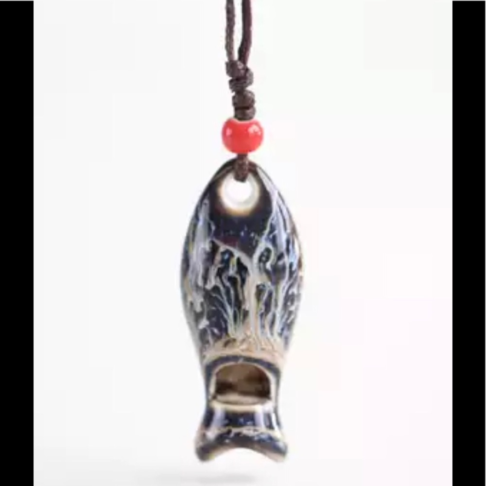 Ceramic Fish Whistle Necklace 🐟